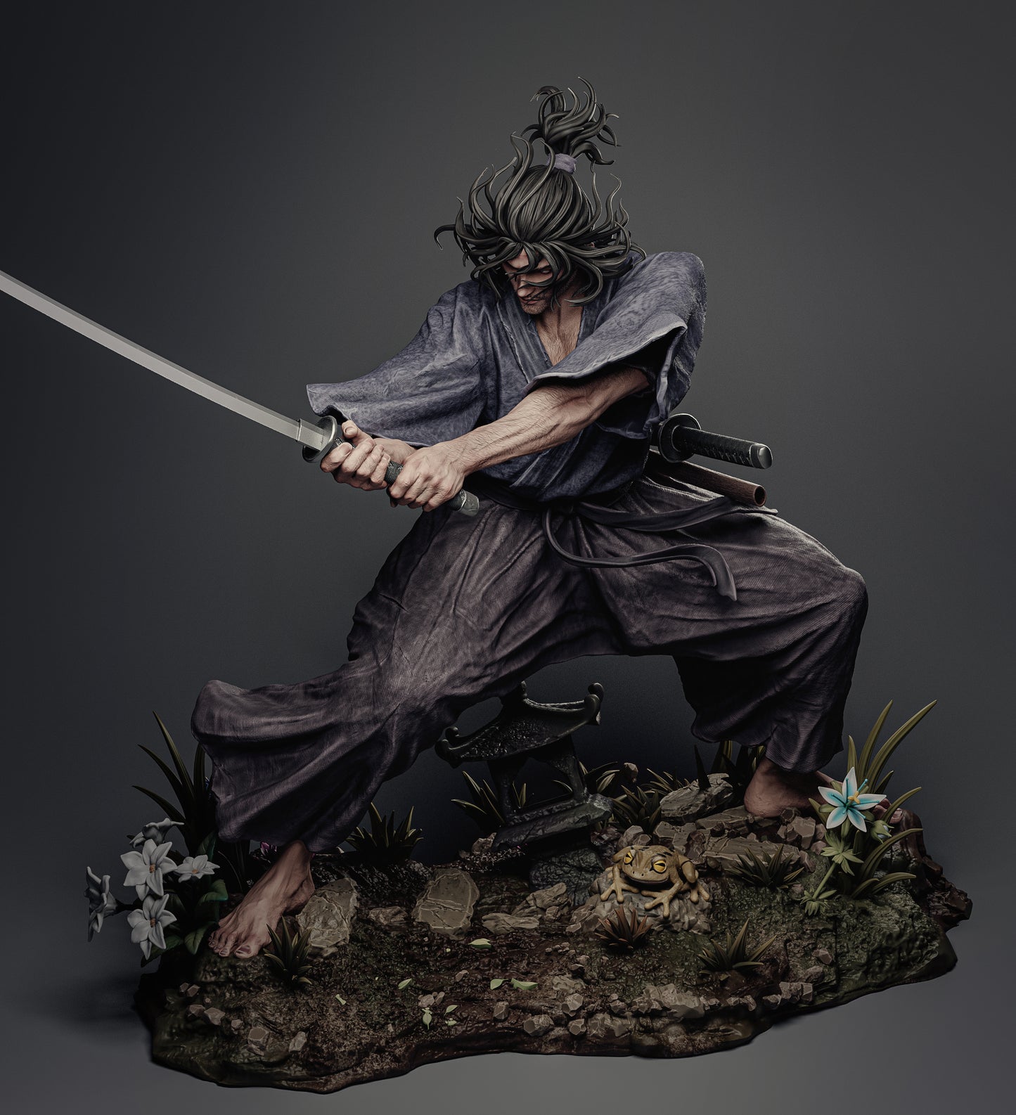 Musashi Miyamoto Blade Master resin kit – Unpainted 3D Printed Model kit