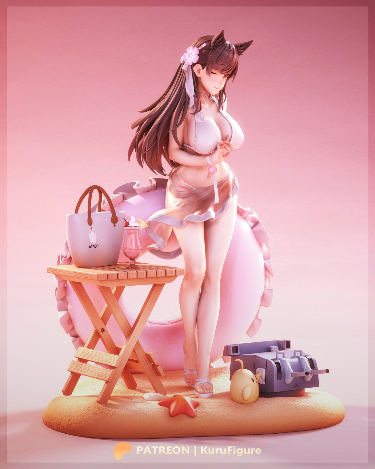 Summer Atago Style Azur Lane Unpainted Resin Kit (1/6-1/12)