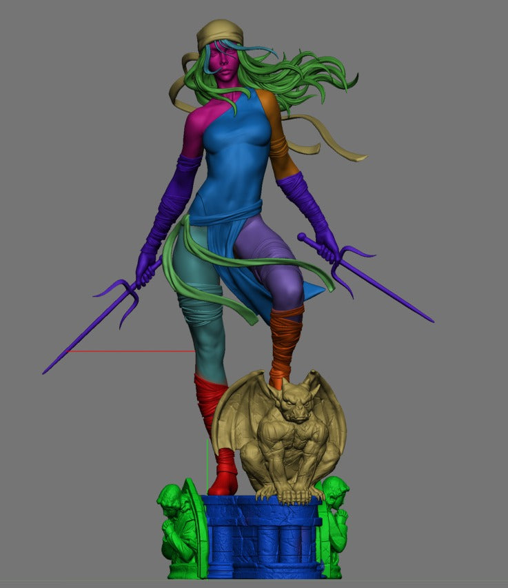 Elektra style Crimson Shadow Girl resin kit – Unpainted 3D Printed Model kit
