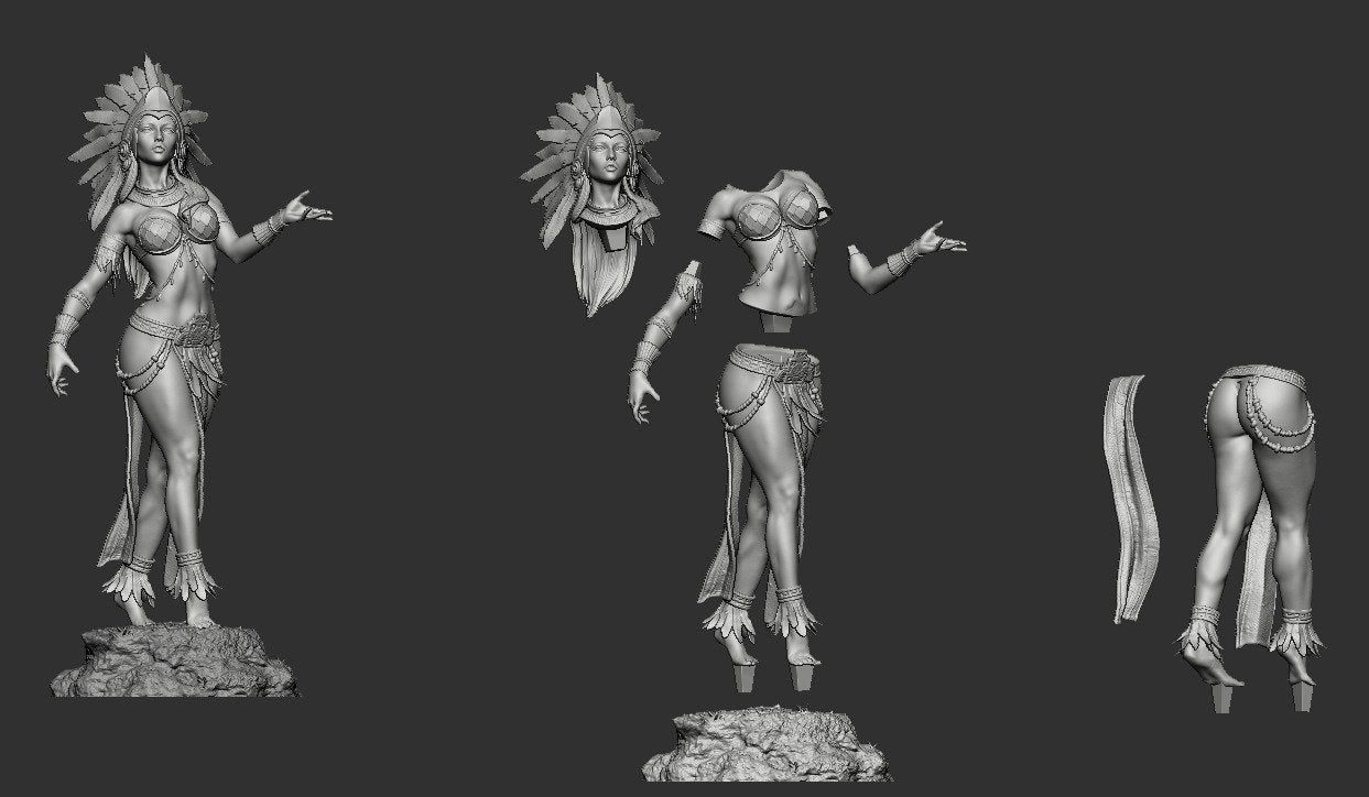 Aztec Goddess resin kit – Unpainted 3D Printed Model kit
