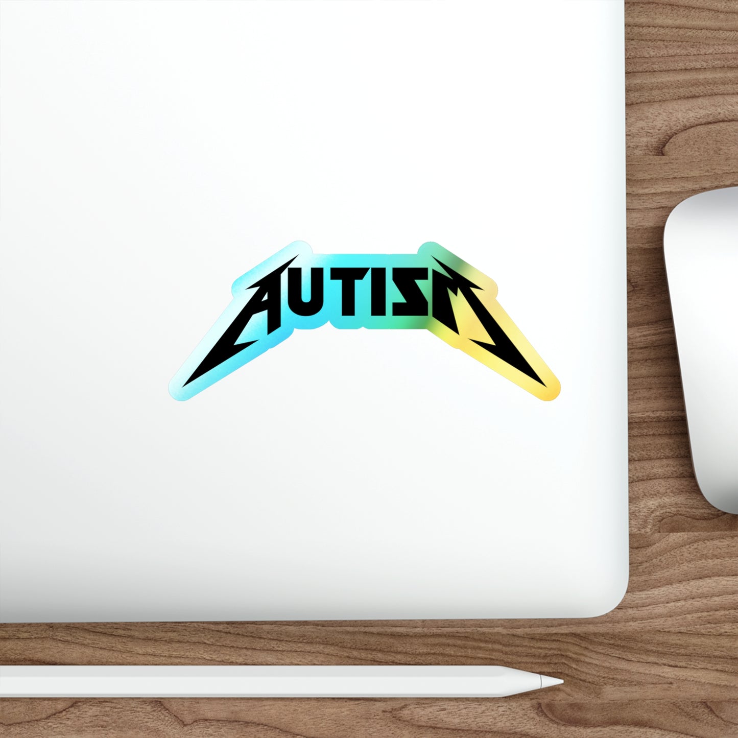 AUTISM Holographic Sticker – Rock Band Style Neurodiversity Decal
