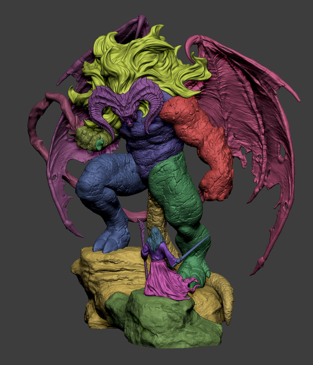 Gandalf vs Balrog Style Lord of the Rings LOTR Unpainted Resin Garage (1/6-1/12)