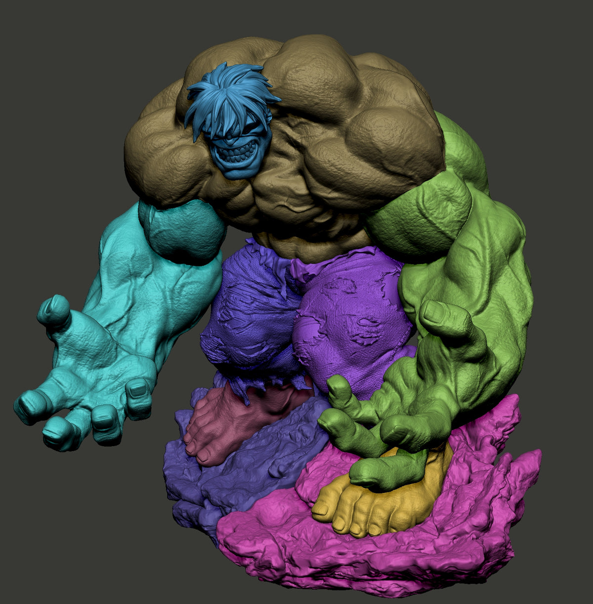 Hulk Style Avengers Marvel Comic Unpainted Resin Garage Model Kit (1/6-1/12)