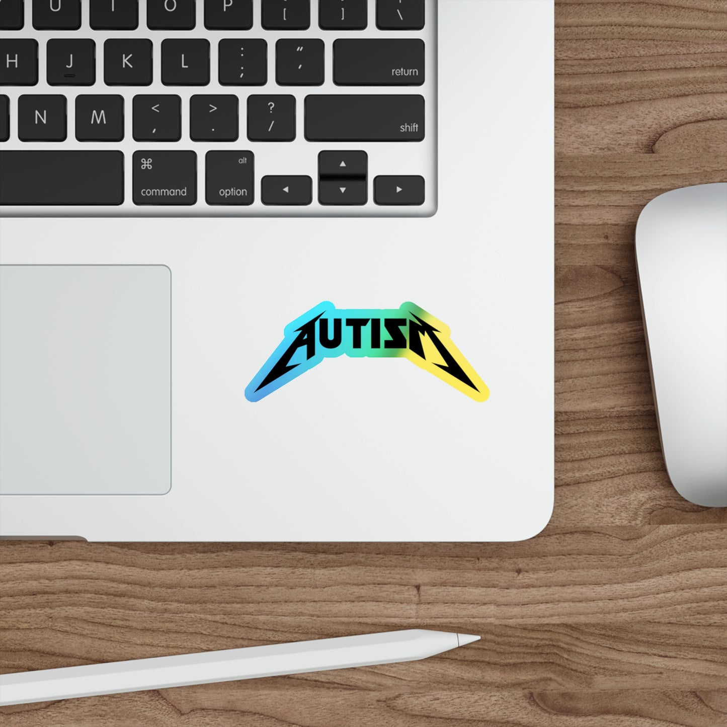 AUTISM Holographic Sticker – Rock Band Style Neurodiversity Decal