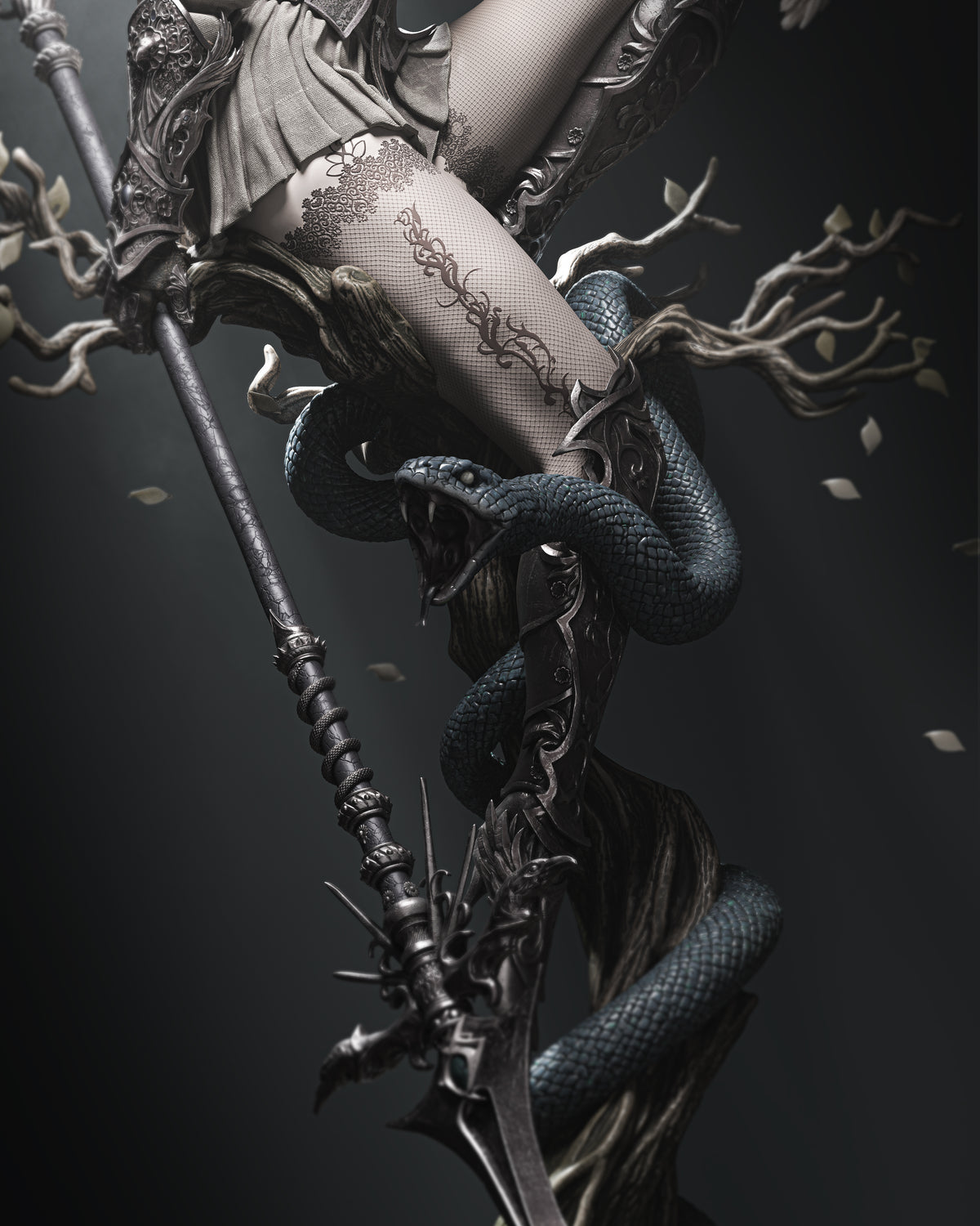 Lenora Queen of Crows Style Fantasy Unpainted Resin Garage Model Kit (1/6-1/12)