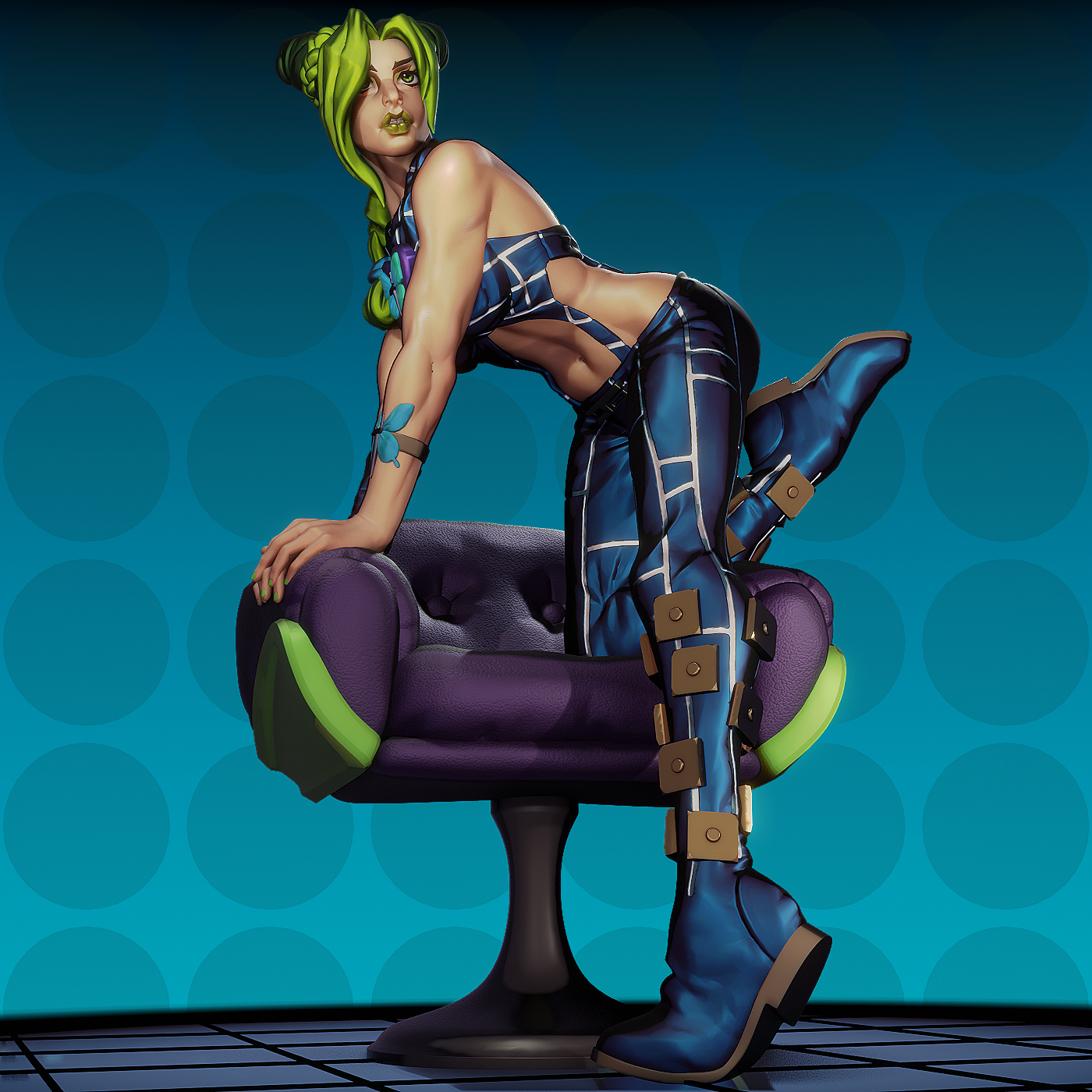 Jolyne style Stone Song Girl resin kit – Unpainted 3D Printed Model kit