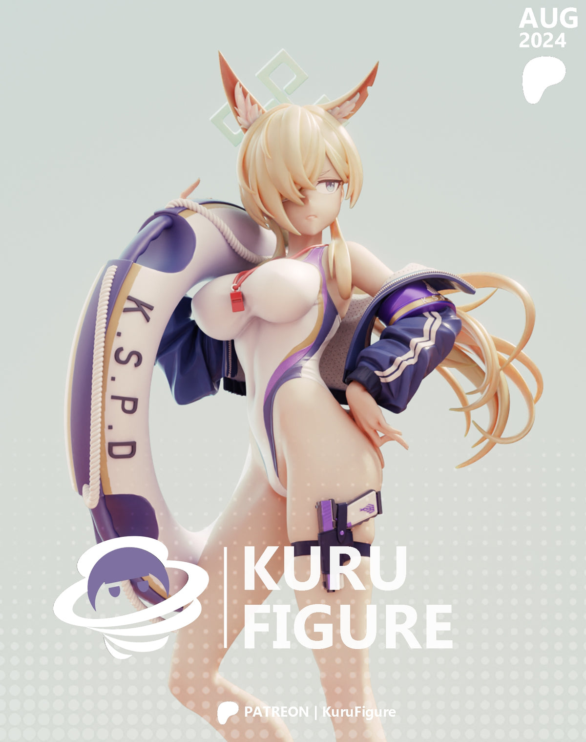 Blue Archive Ogata Kanna Unpainted Resin Kit (1/6-1/12)