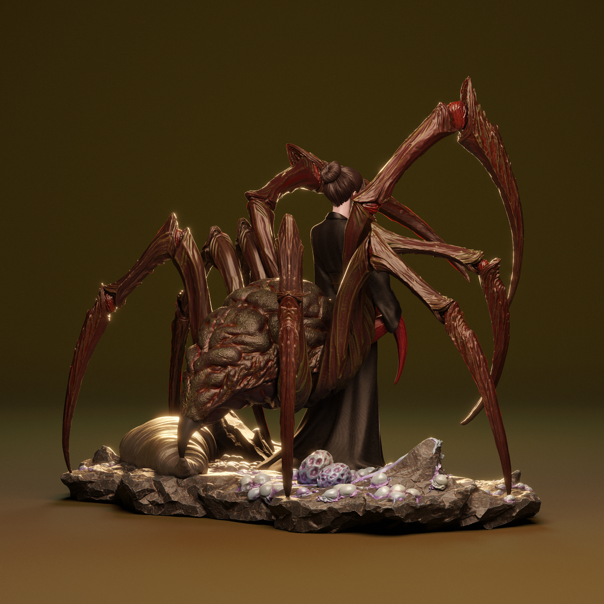 Queen Spider Demon Yokai OC Style Monster Unpainted Resin Garage Kit (1/6-1/12)