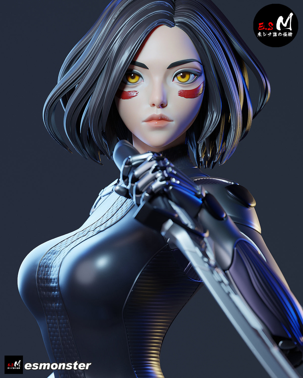 Alita Style Battle Angel Cyberpunk Unpainted Resin Garage Kit (1/6-1/12)
