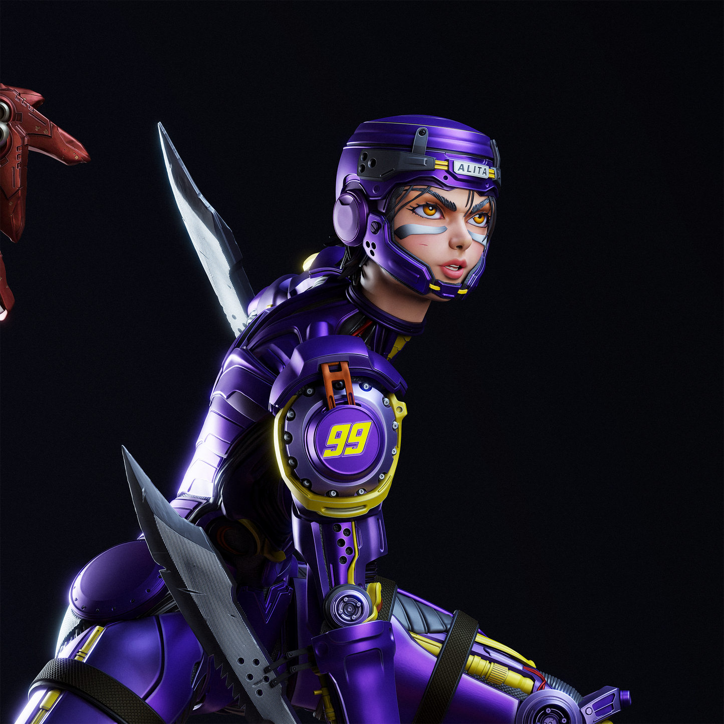 Alita style Cybernetic Warrior Derby Girl resin kit – Unpainted 3D Printed Model kit