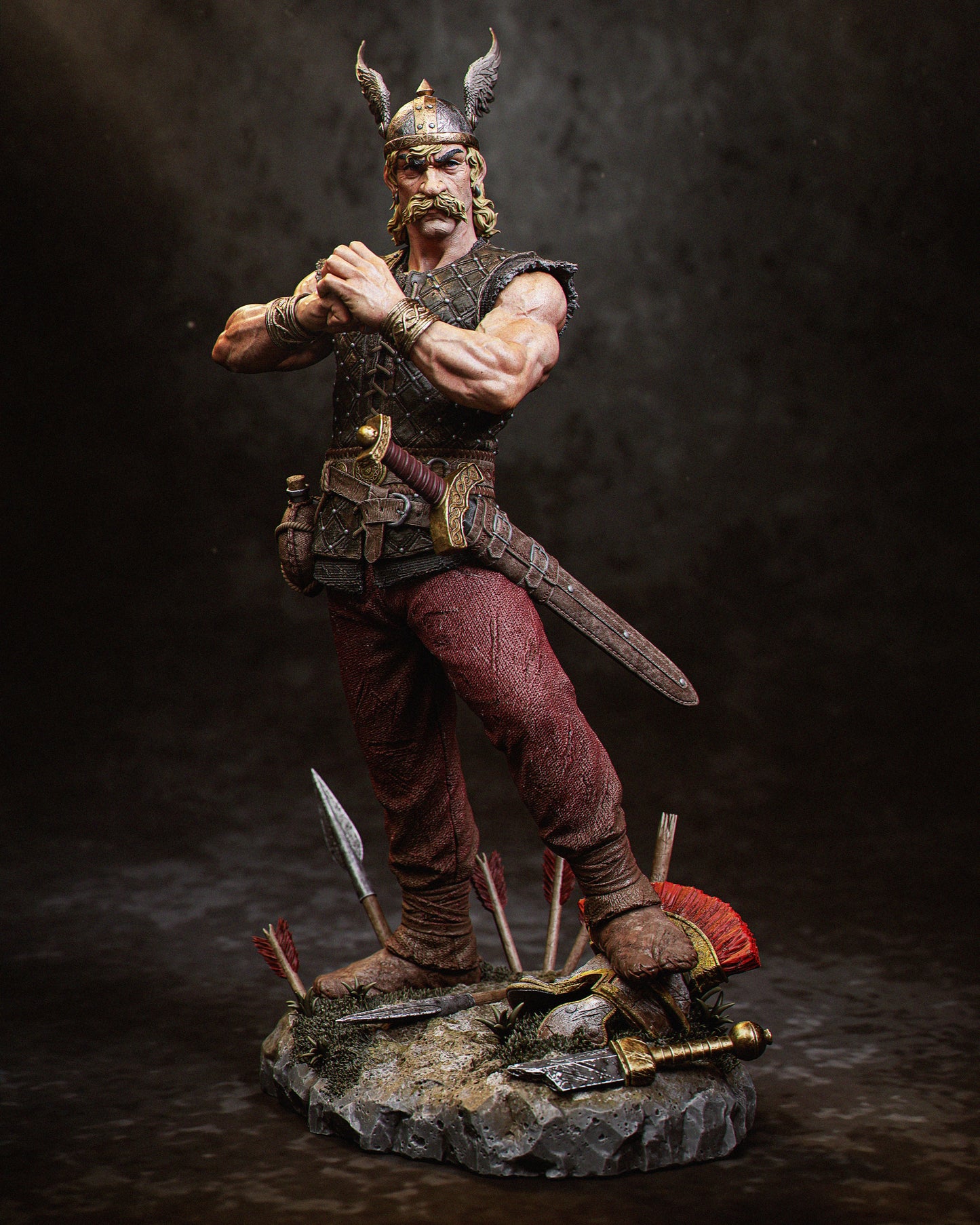 Asterix and Obelix style Cartoon Barbarian resin kit – Unpainted 3D Printed Model kit