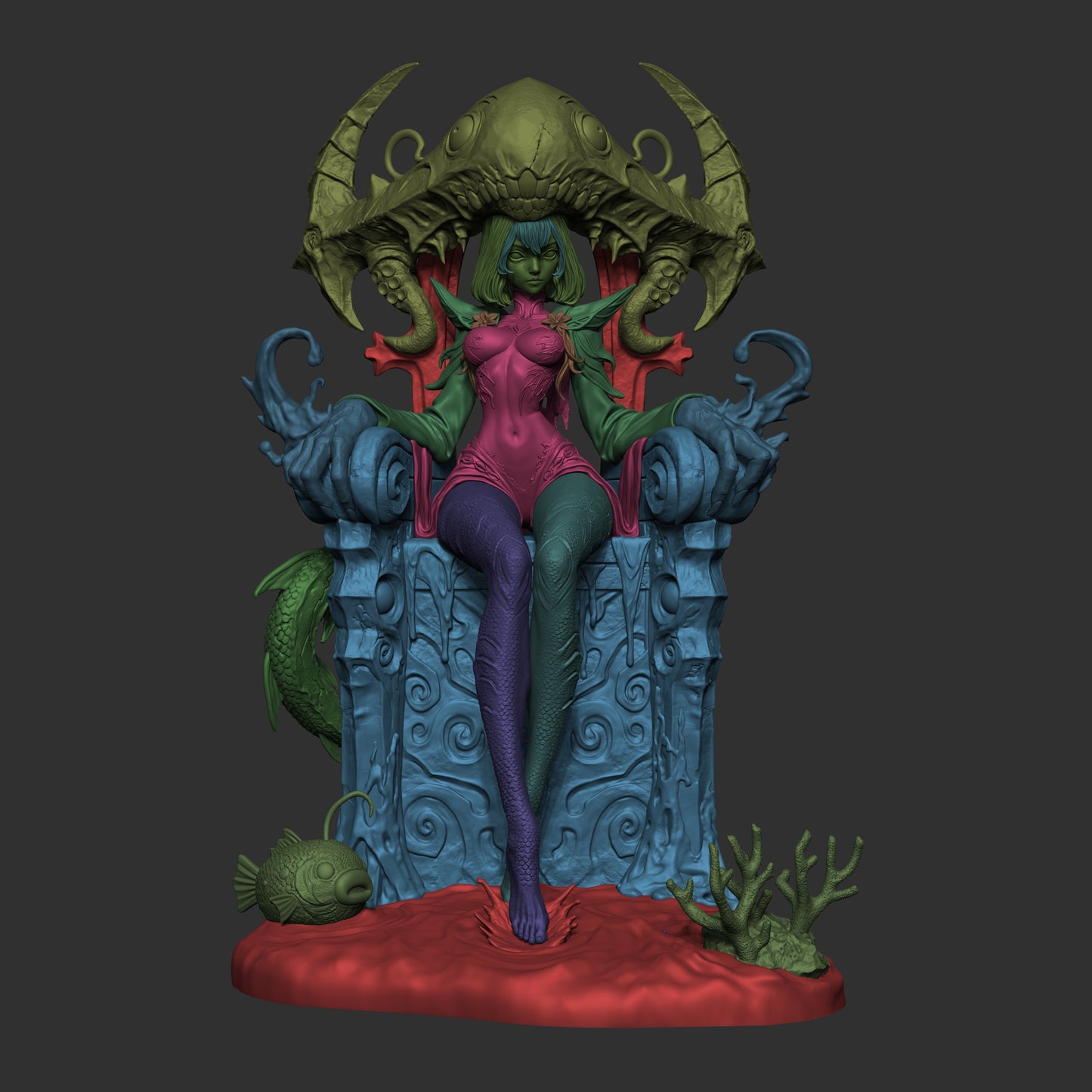 Azashara Drowned Queen – Unpainted 3D Printed Model Kit
