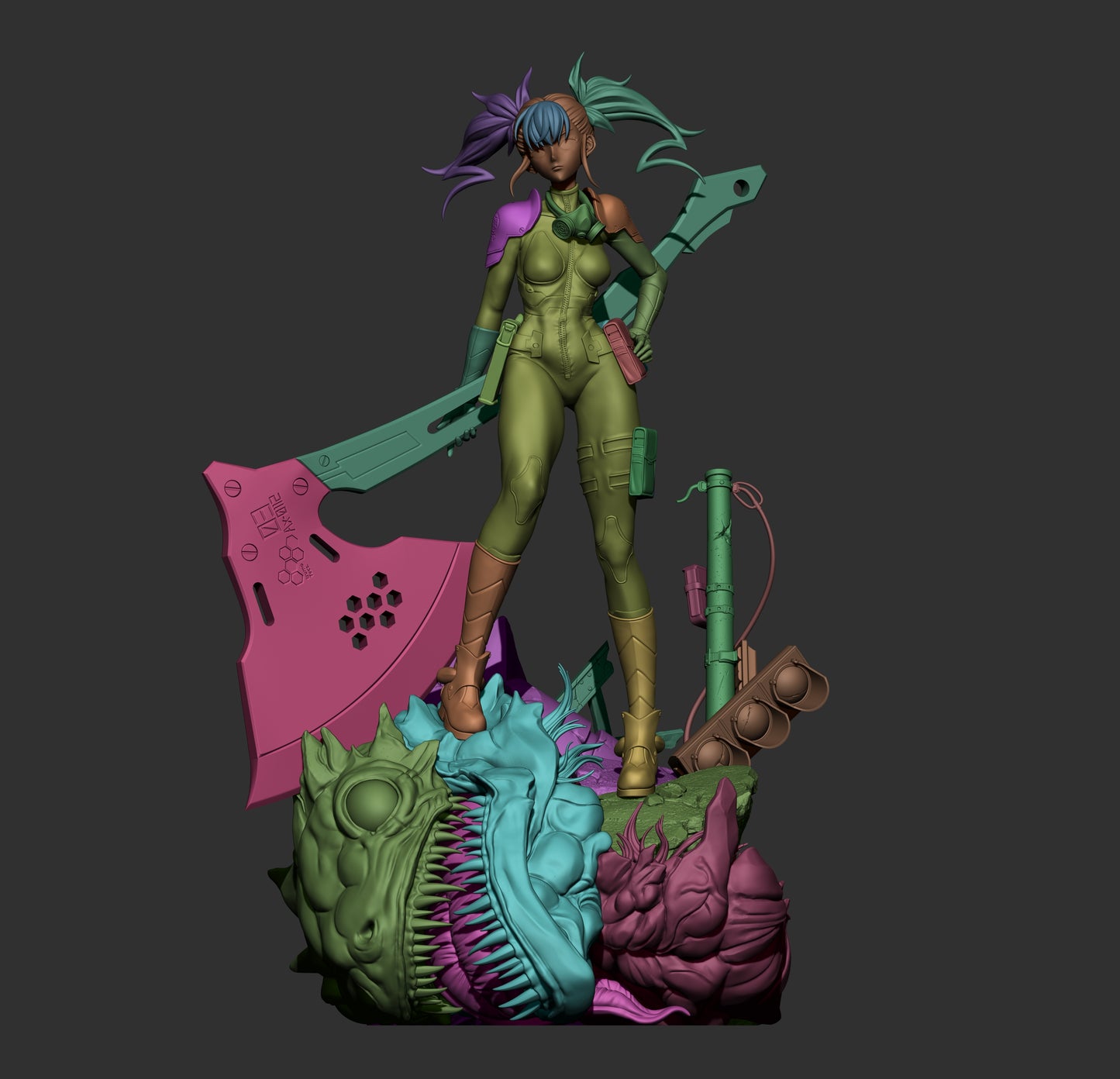 Kikoru Shinomiya Style Monster Hunter Resin Kit – Unpainted 3D Printed Model Kit