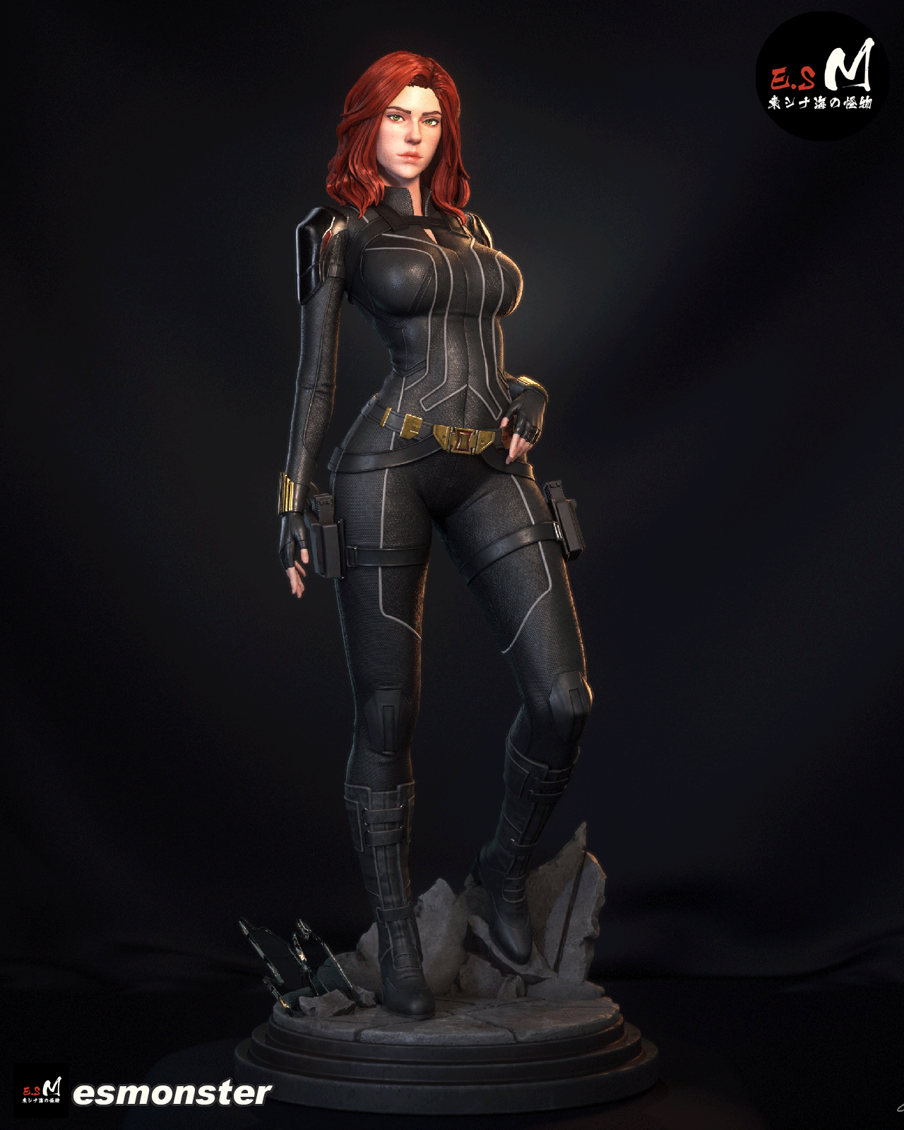 Casual Black Widow Style Marvel Unpainted Resin Garage Kit (1/6-1/12)