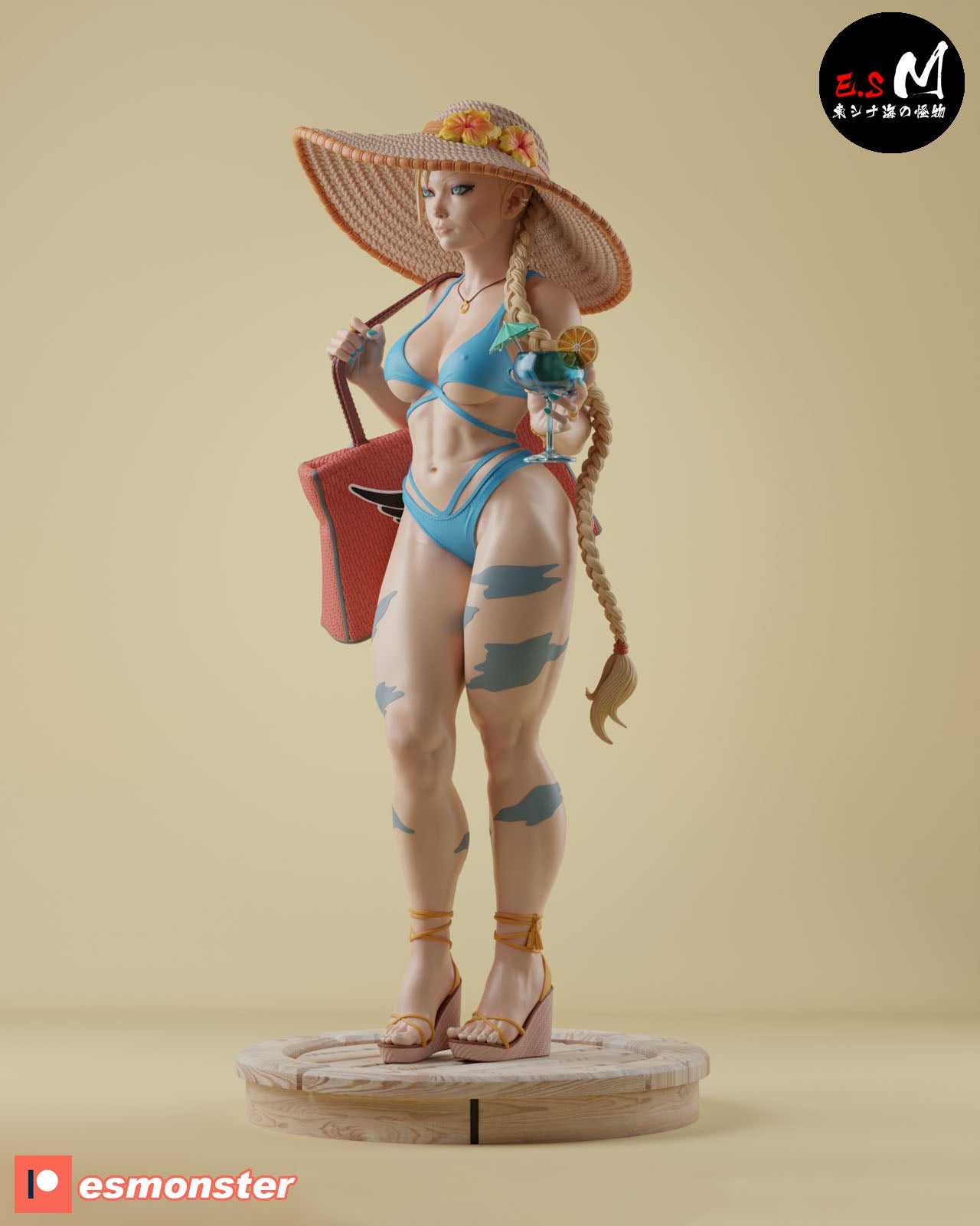 Beach Cammy Style Street Fighter Unpainted Resin Garage Kit (1/6-1/12)