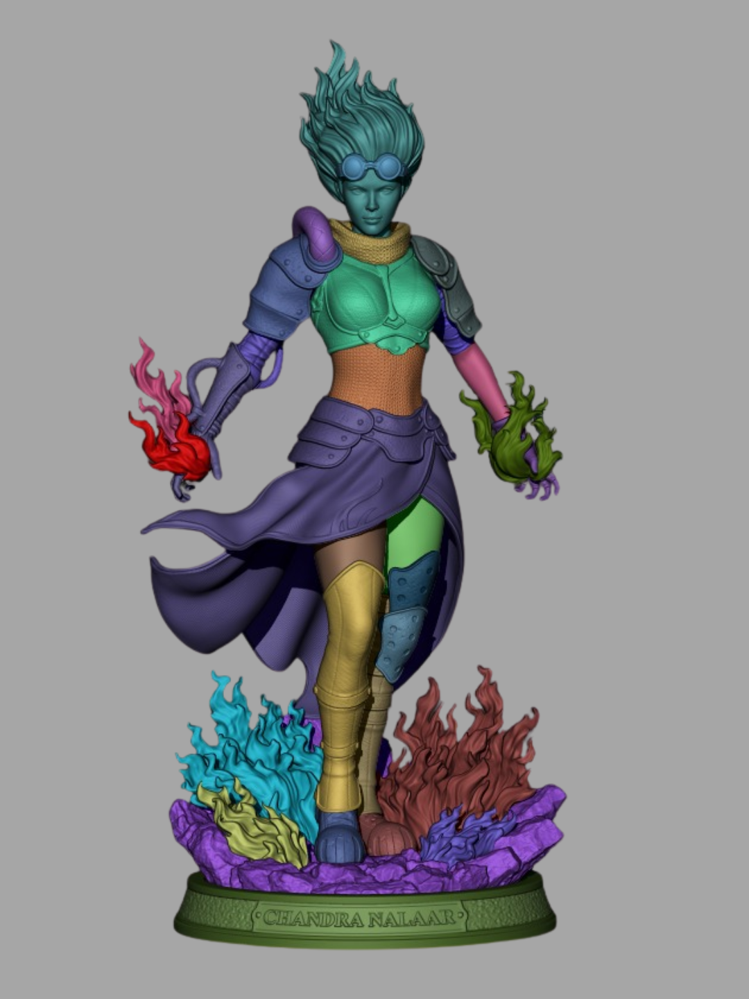 Chandra Nalaar Style Pyromancer – Unpainted 3D Printed Model Kit