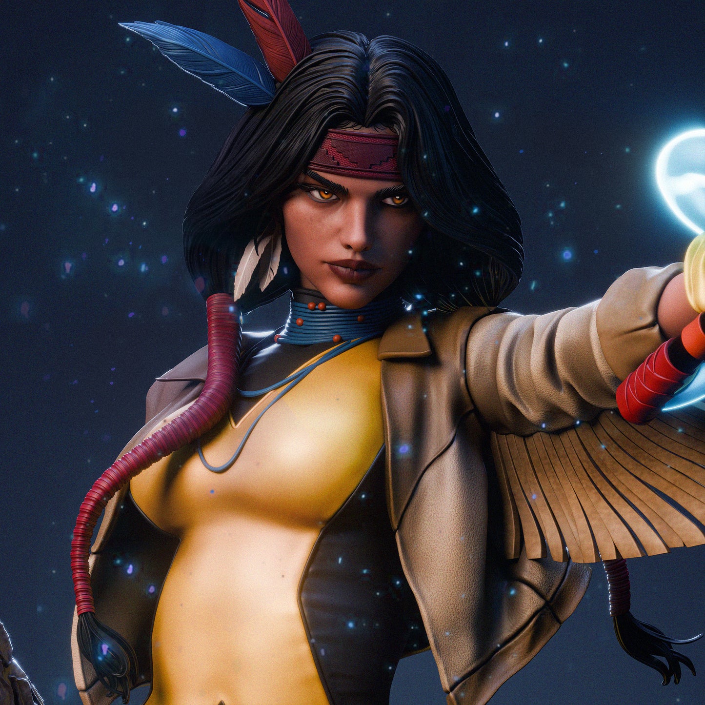 Dani Moonstar Style Mutant Huntress – Unpainted 3D Printed Model Kit