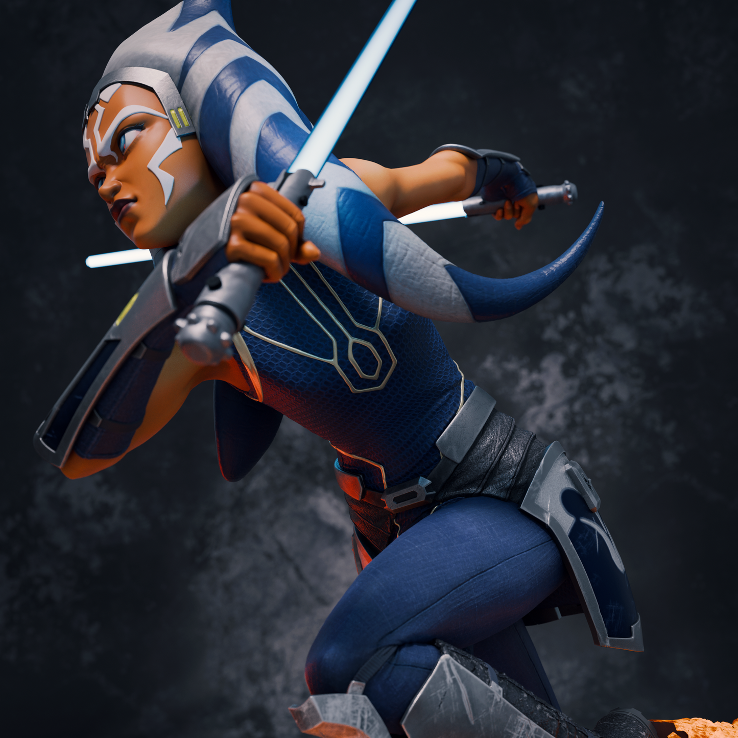 Ahsoka and Maul style Sci-Fi Dual Warrior resin kit – Unpainted 3D Printed Model kit