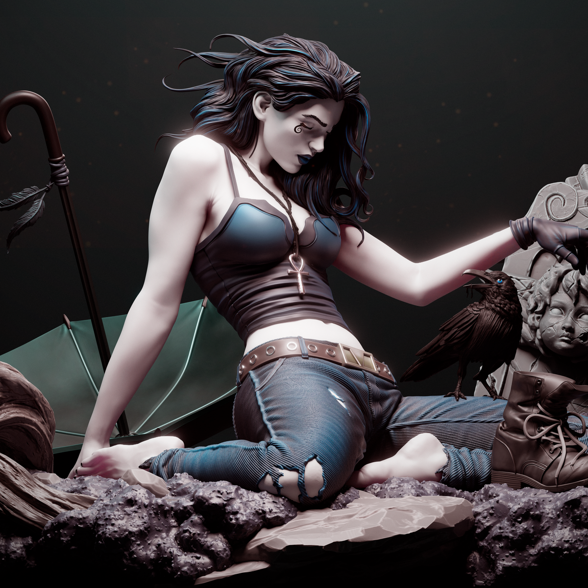Sandman Death Style DC Vertigo Comic Unpainted Resin Garage Model Kit (1/6-1/12)