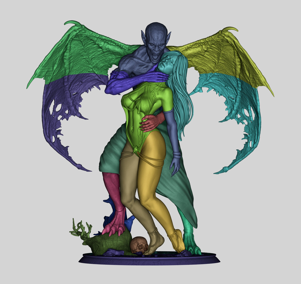 Dracula and Woman Style Horror Vampire Unpainted Resin Garage Kit (1/6-1/12)