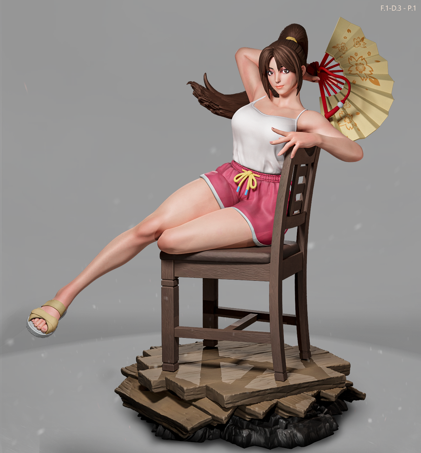 Mai Shiranui Casual Style KOF Unpainted Resin Garage Model Kit (1/6-1/12)