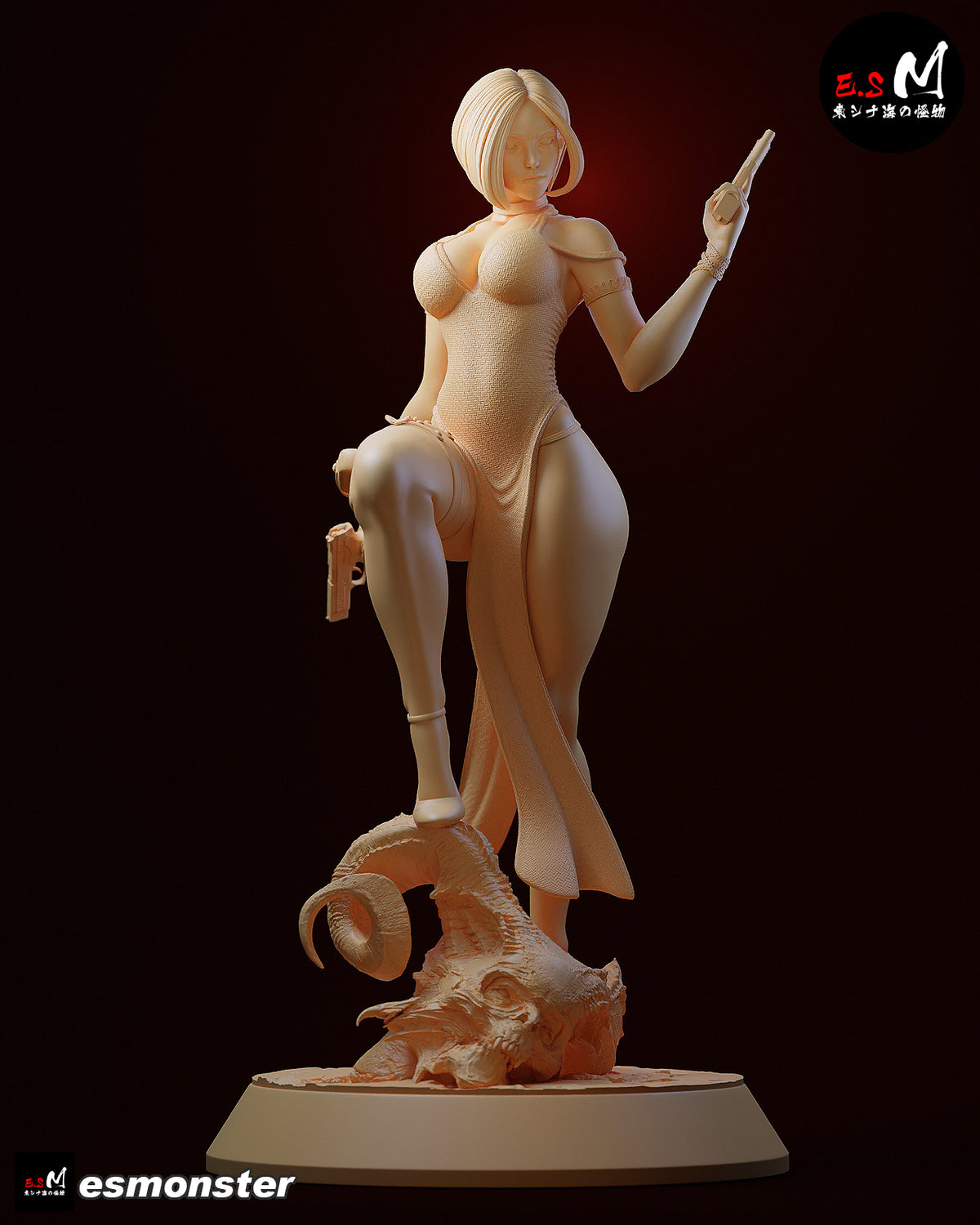 Dual Pistol Ada Style Resident Evil Unpainted Resin Garage Model Kit (1/6-1/12)