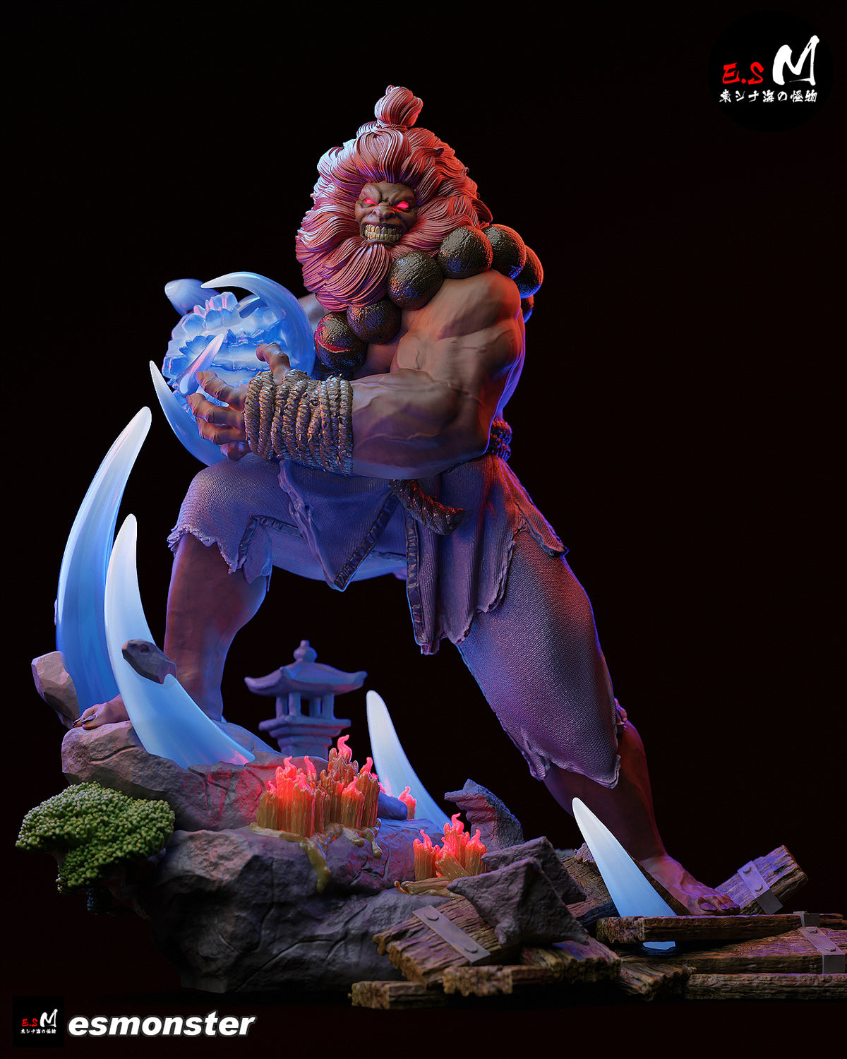 Demon Akuma Style Street Fighter Unpainted Resin Garage Kit (1/6-1/12)