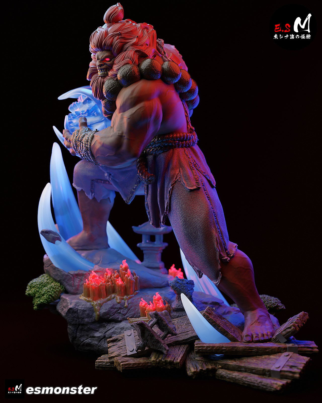 Demon Akuma Style Street Fighter Unpainted Resin Garage Kit (1/6-1/12)