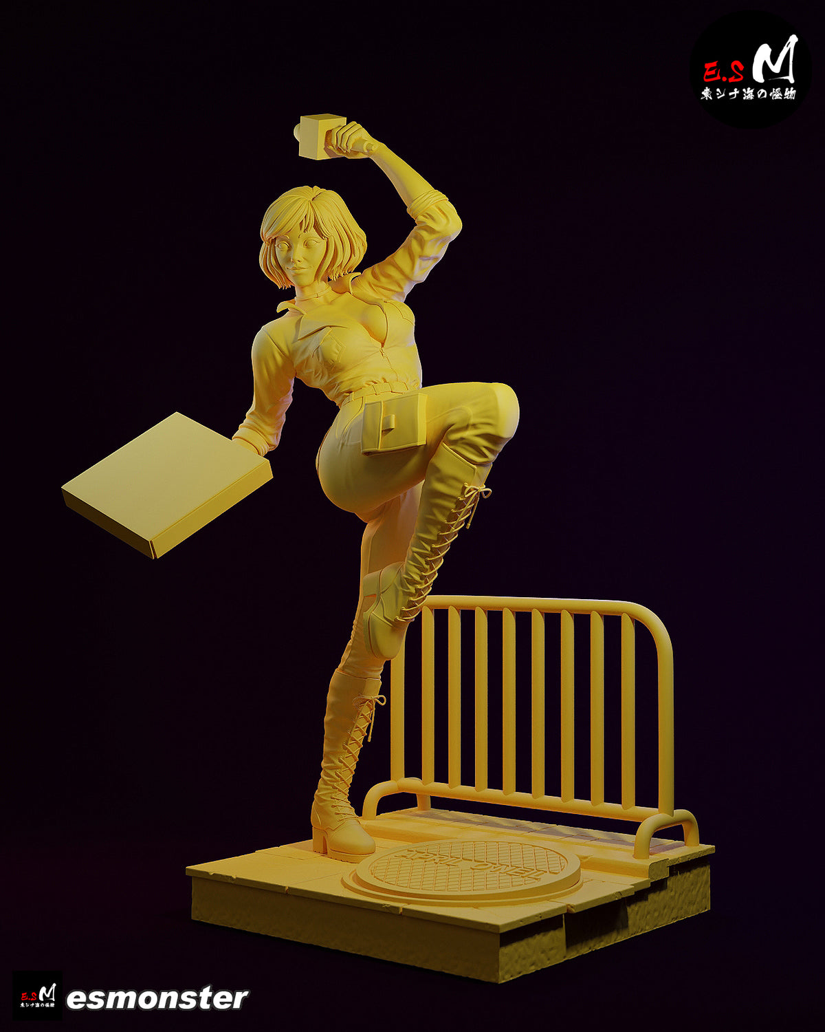 April O'Neil Pizza Style TMNT Cartoon Unpainted Resin Garage Kit (1/6-1/12)