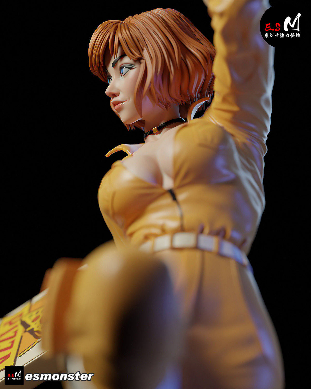April O'Neil Pizza Style TMNT Cartoon Unpainted Resin Garage Kit (1/6-1/12)