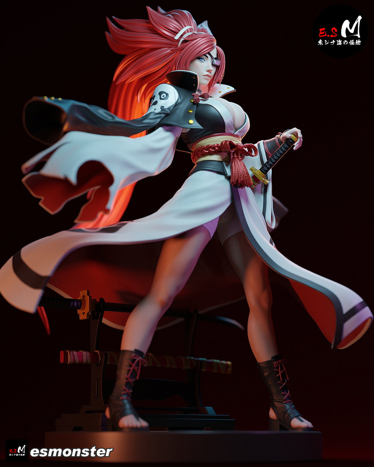 Casual Baiken Style Guilty Gear Unpainted Resin Garage Model Kit (1/6-1/12)