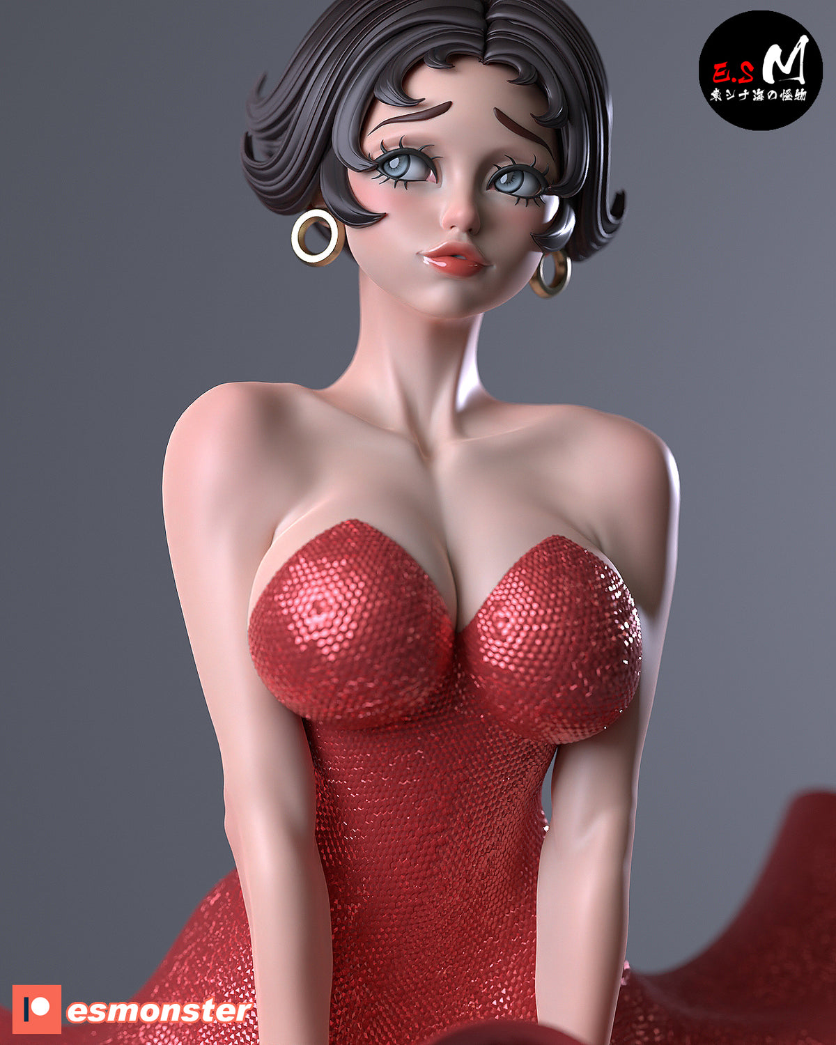 Betty Boop Wind Grate Style Cartoon Unpainted Resin Garage Kit (1/6-1/12)