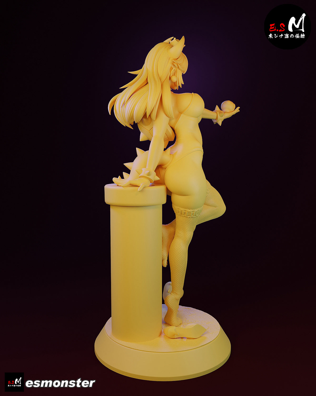 Standing Bowsette Style Mario Unpainted Resin Garage Model Kit (1/6-1/12)