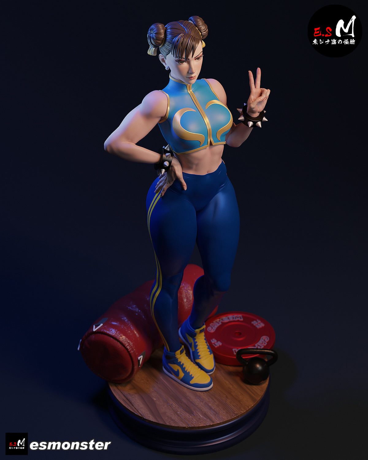 Workout Chun Li Style Street Fighter Unpainted Resin Garage Kit (1/6-1/12)