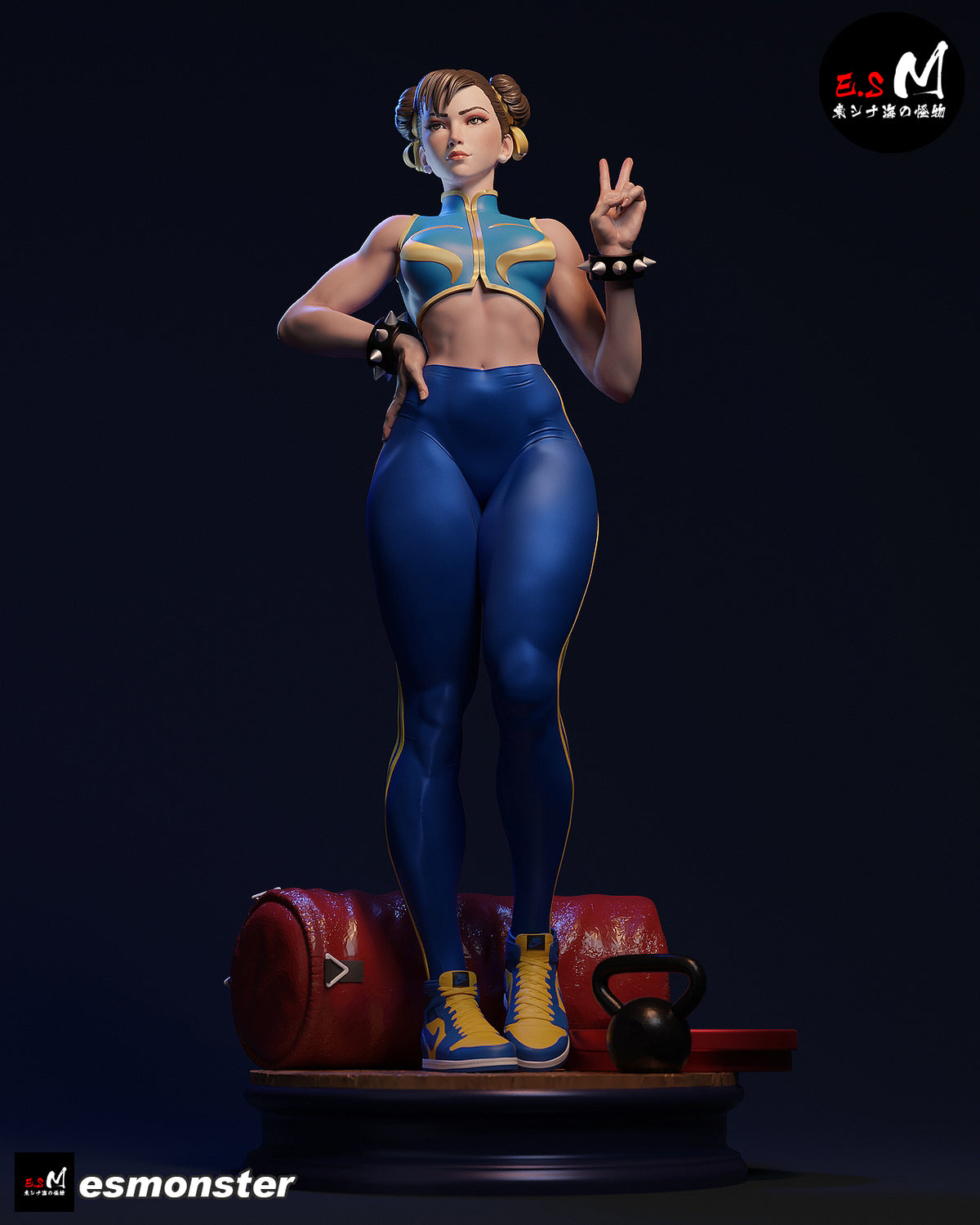 Workout Chun Li Style Street Fighter Unpainted Resin Garage Kit (1/6-1/12)