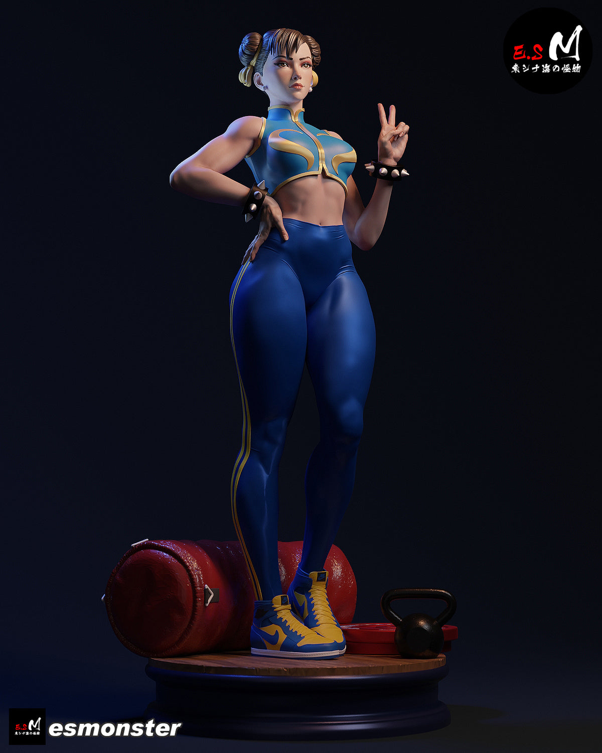 Workout Chun Li Style Street Fighter Unpainted Resin Garage Kit (1/6-1/12)