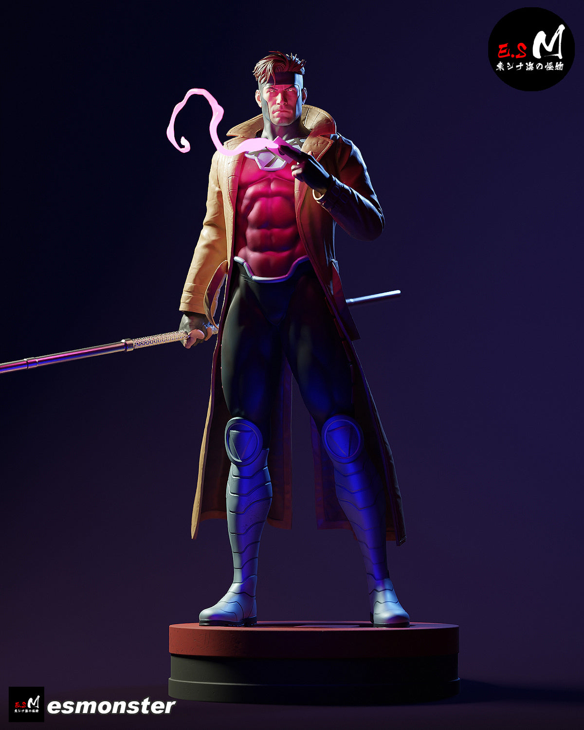 Powered Card Gambit Style X-Men Unpainted Resin Garage Kit (1/6-1/12)