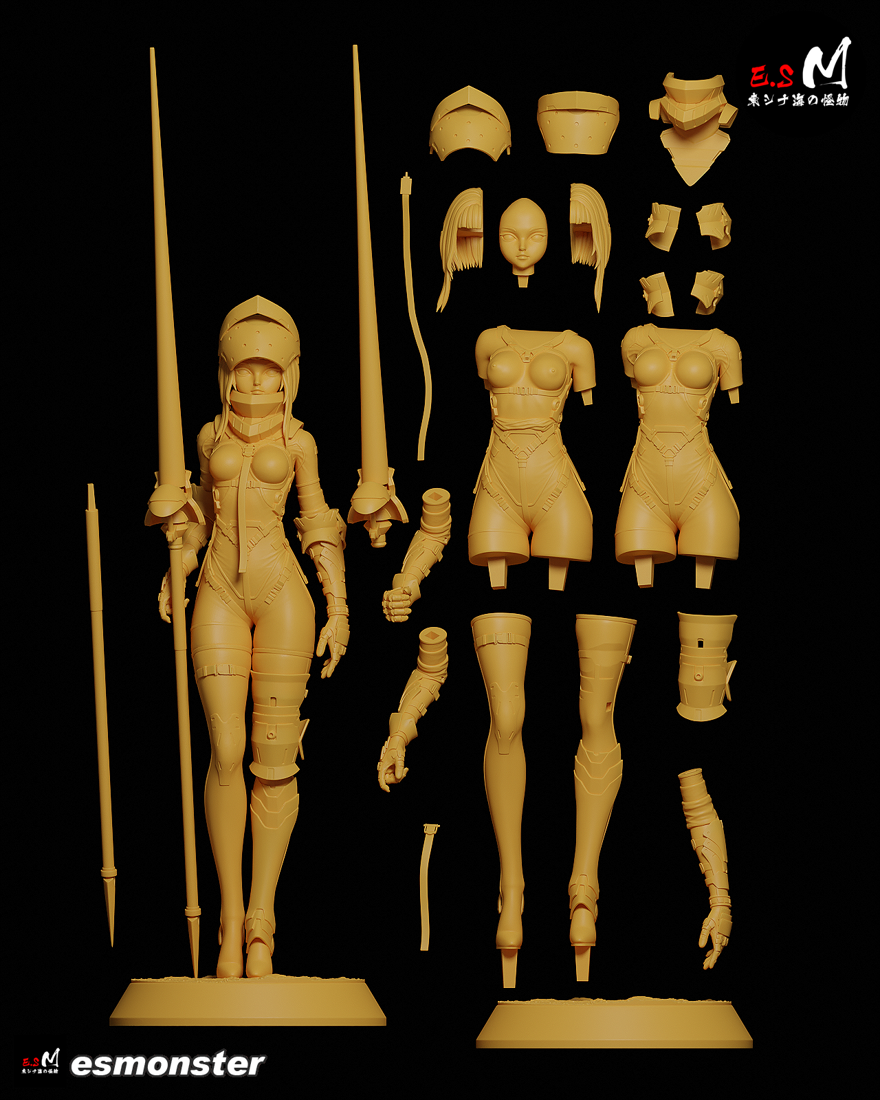 Android Lancer Lanze Reiter Sci-Fi Unpainted Resin Garage Model Kit (1/6-1/12)