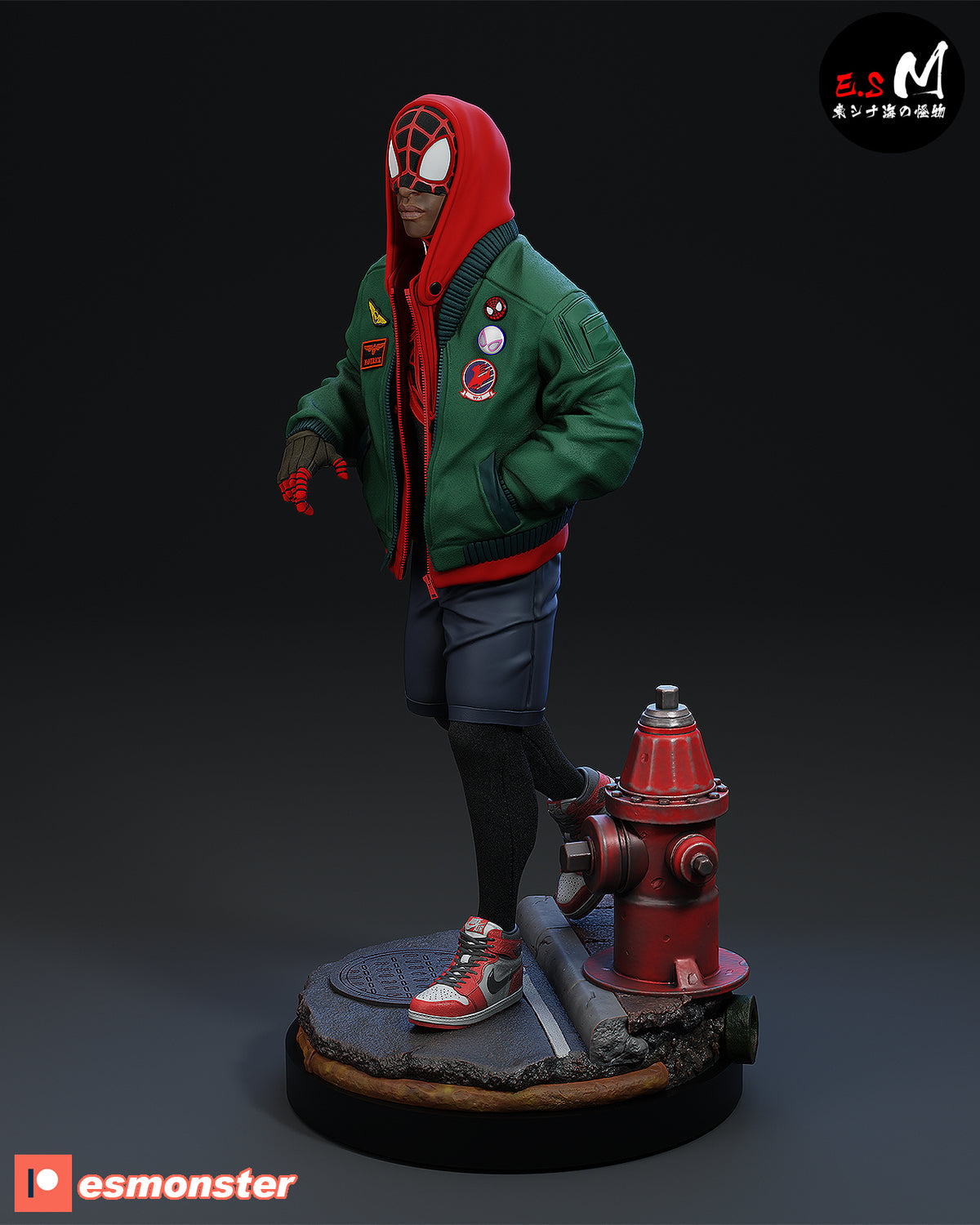 Miles Morales Unmasked Style Marvel Unpainted Resin Garage Model Kit (1/6-1/12)