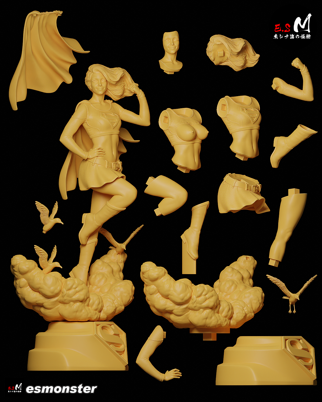 Supergirl Classic Style DC Unpainted Resin Garage Kit (1/6-1/12)