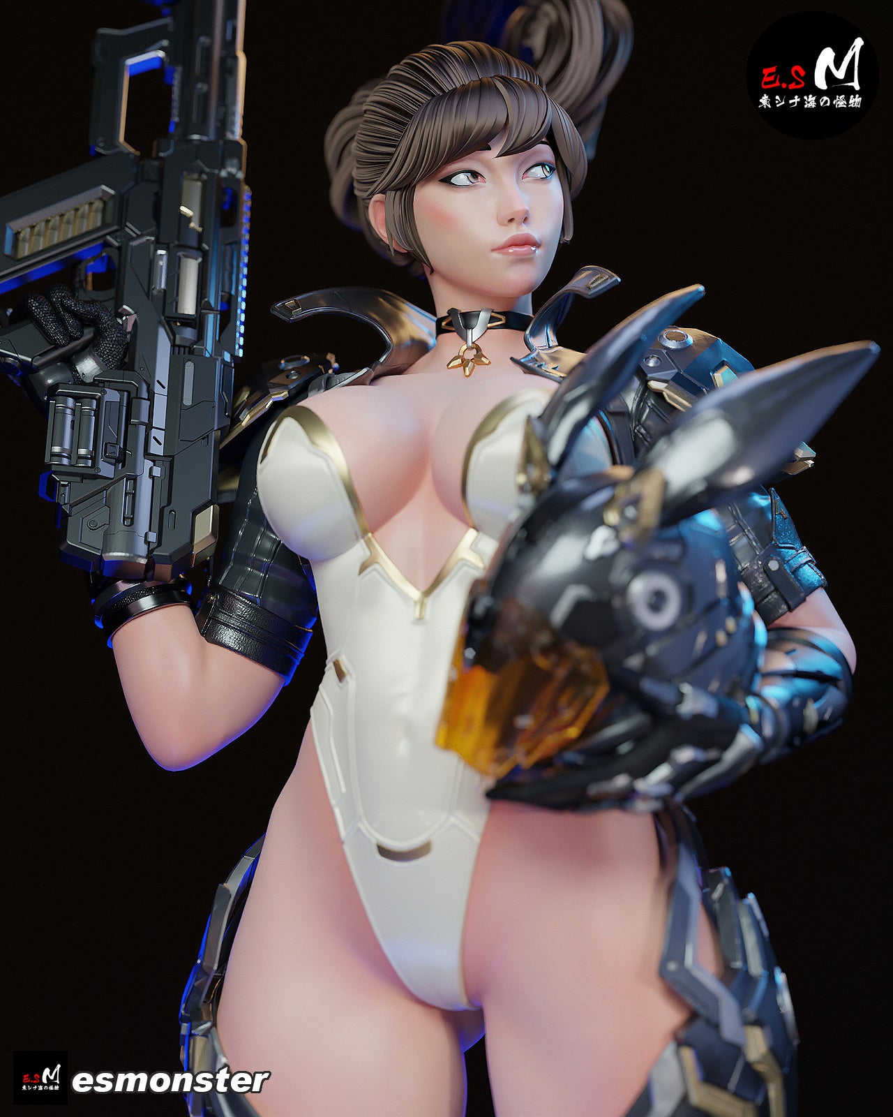 Cyber Bunny Assassin Sci-Fi Unpainted Resin Garage Model Kit (1/6-1/12)