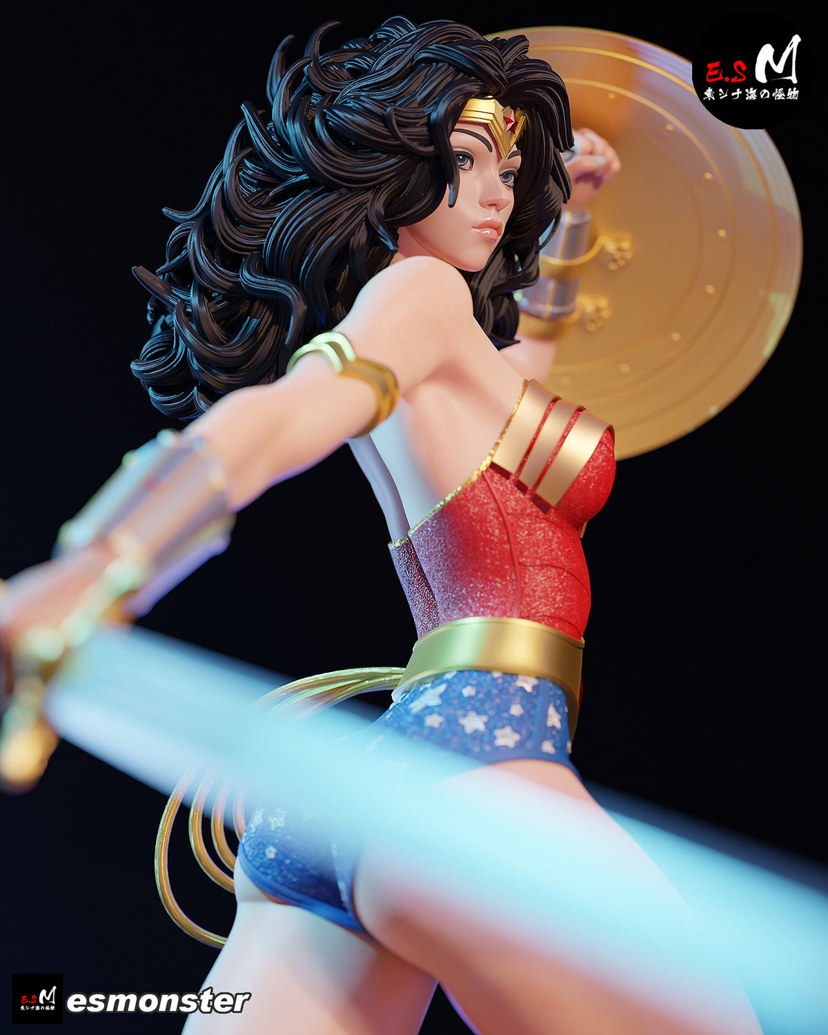 Leaping Wonder Woman Style DC Unpainted Resin Garage Model Kit (1/6-1/12)