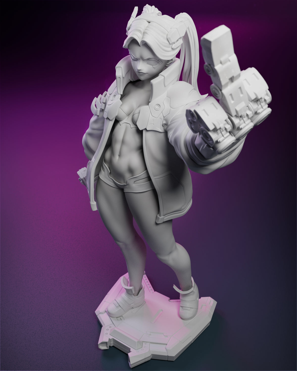 Rebecca Style Cyberpunk Edgerunners Anime Unpainted Resin Garage Kit (1/6-1/12)