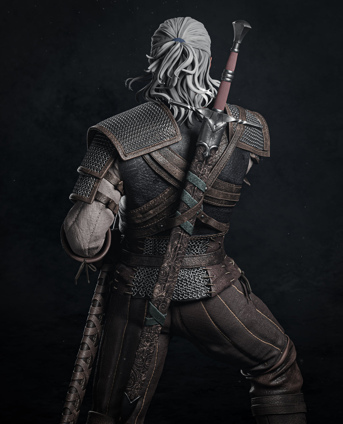 Geralt Monster hunter fantasy statue