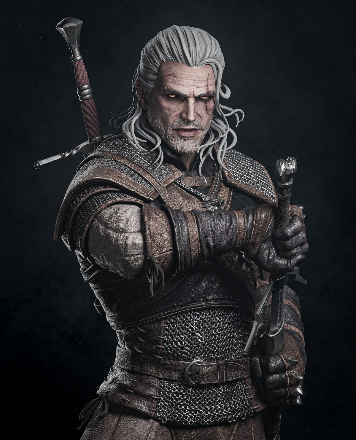 Geralt Dark fantasy unpainted model