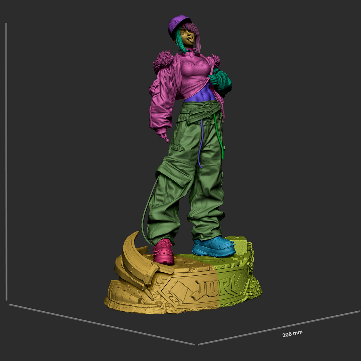Streetwear Juri Style Street Fighter Unpainted Resin Garage Kit (1/6-1/12)