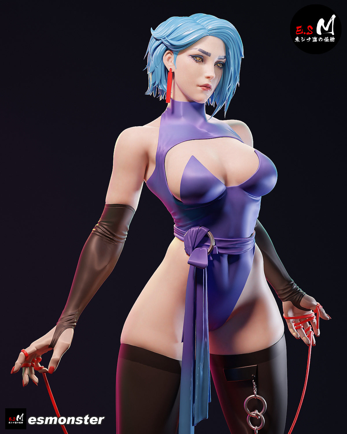 Cyberpunk Line Girl Sci-Fi Unpainted Resin Garage Model Kit (1/6-1/12)