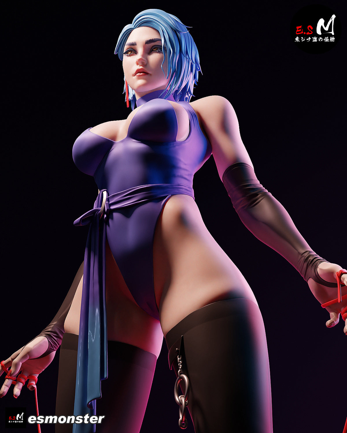 Cyberpunk Line Girl Sci-Fi Unpainted Resin Garage Model Kit (1/6-1/12)