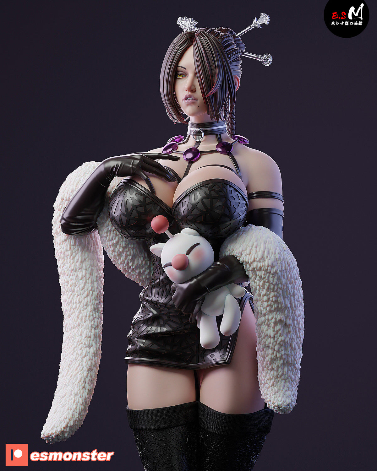 Lulu Alluring Style Final Fantasy JRPG Unpainted Resin Garage Model Kit (1/6-1/12)