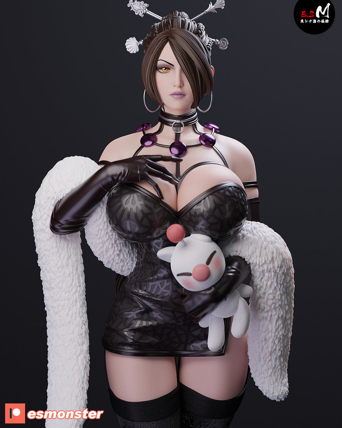 Lulu Alluring Style Final Fantasy JRPG Unpainted Resin Garage Model Kit (1/6-1/12)